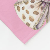 Pink Heart Leopard Girly Bow Fleecedecke (Ecke)