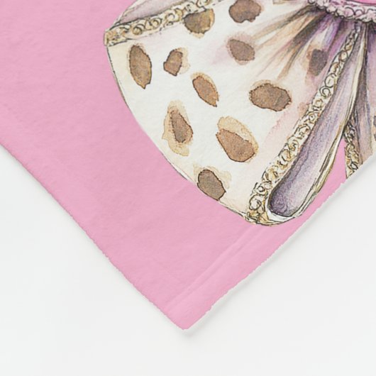 Pink Heart Leopard Girly Bow Fleecedecke (Ecke)
