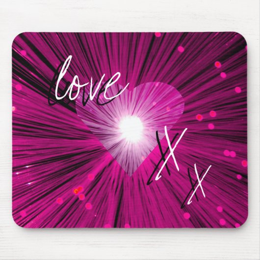 Pink Heart 'Liebe and kisses' mousepad (Vorne)