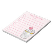 Pink Heart Liebe Cupcake Bridal Baby Dusche Notizblock (Rotiert)