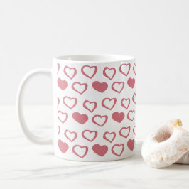 Pink Heart Liebe Muster Valentine Kaffeetasse