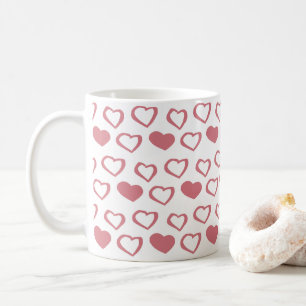 Pink Heart Liebe Muster Valentine Kaffeetasse