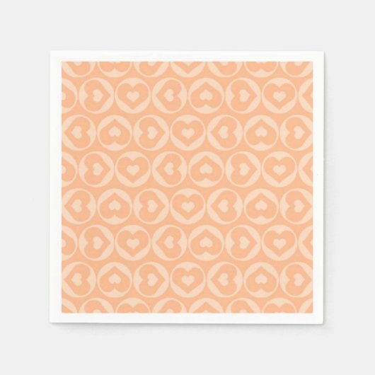 Pink Heart Liebe Muster Valentine Serviette (Vorderseite)