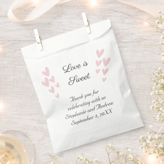 Pink Heart Liebe personalisieren ist süße Hochzeit Geschenktütchen (Ausgeschnitten)