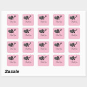 Pink Heart Lock und Key Danke Stickers (Blatt)