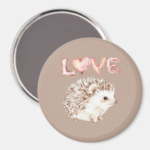 Pink Heart Love Balloons Cute Hedgehog Magnet (Vorderseite/Rückseite)