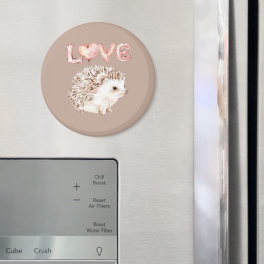 Pink Heart Love Balloons Cute Hedgehog Magnet (In Situ (Kühlschrank))