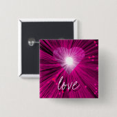 Pink Heart 'love' button Badge (Vorne & Hinten)
