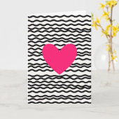 Pink Heart Love Card Karte (Gelbe Blume)