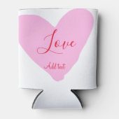 Pink heart love happy Valentine's day text red nam Dosenkühler (Vorderseite)