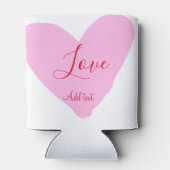 Pink heart love happy Valentine's day text red nam Dosenkühler (Rückseite)
