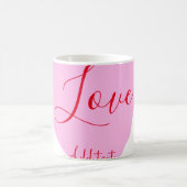 Pink heart love happy Valentine's day text red nam Kaffeetasse (Mittel)