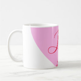 Pink heart love happy Valentine's day text red nam Kaffeetasse