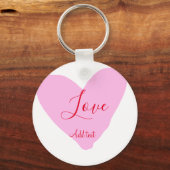 Pink heart love happy Valentine's day text red nam Schlüsselanhänger (Rückseite)