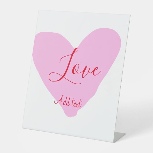 Pink heart love happy Valentine's day text red nam Sockelschild (Vorderseite)