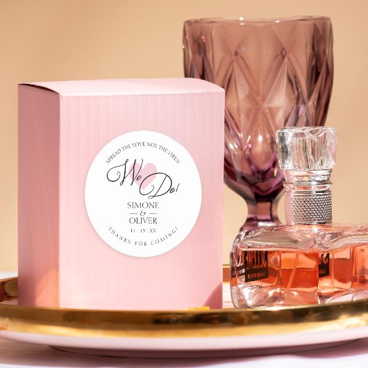 Pink Heart machen wir Zitat Hochzeitszitzer Handge Runder Aufkleber