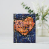 Pink Heart Mixed Media Collage Postkarte (Stehend Vorderseite)