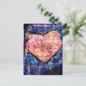 Pink Heart Mixed Media Collage Postkarte (Stehend Vorderseite)