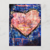 Pink Heart Mixed Media Collage Postkarte (Vorderseite)