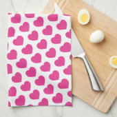 Pink Heart Modern Sweet Love Notes Fun Geschirrtuch (Viertel Falte)