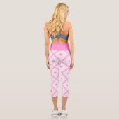 Pink Heart Moderne Karierte Sammlung Capri Leggings (Rückseite)