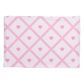 Pink Heart Moderne Karierte Sammlung Kissenbezug (Rückseite)