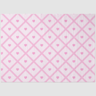 Pink Heart Moderne Karierte Sammlung Seidenpapier