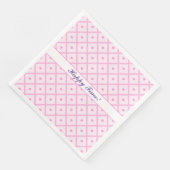 Pink Heart Moderne Karierte Sammlung Serviette (Ecke)