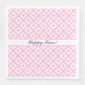 Pink Heart Moderne Karierte Sammlung Serviette (Vorderseite)