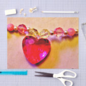 Pink Heart Necklace Seidenpapier (Handwerk)