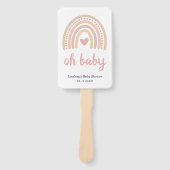 Pink Heart Niedlich Girl Boho Rainbow Baby Dusche Fächer (Vorderseite)