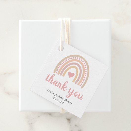 Pink Heart Niedlich Girl Boho Rainbow Baby Dusche Geschenkanhänger (Beispiel)