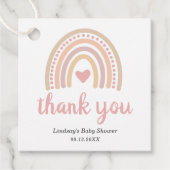 Pink Heart Niedlich Girl Boho Rainbow Baby Dusche Geschenkanhänger (Vorderseite)