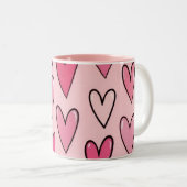 Pink Heart Overflow Mug | Pink Zweifarbige Tasse (VorderseiteRechts)
