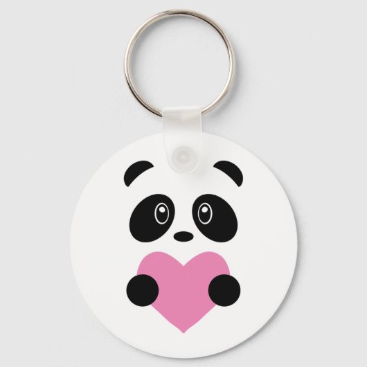Pink Heart Panda Schlüsselanhänger (Vorderseite)