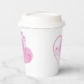 Pink Heart Paper Cups Pappbecher (Links)