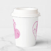 Pink Heart Paper Cups Pappbecher (Rechts)