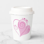 Pink Heart Paper Cups Pappbecher (Vorderseite)