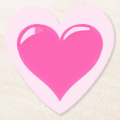 Pink Heart Paper Untersetzer (Vorderseite)