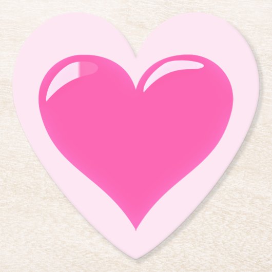 Pink Heart Paper Untersetzer (Vorderseite)