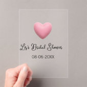 Pink heart pastel retro bridal shower date boho te acryleinladungen (Insitu (Handheld))