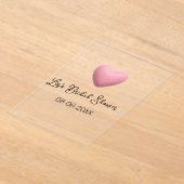 Pink heart pastel retro bridal shower date boho te acryleinladungen (Ablage )