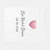 Pink heart pastel retro bridal shower date boho te fleecedecke (Vorderseite (Horizontal))