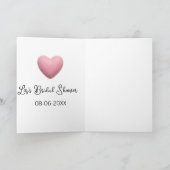 Pink heart pastel retro bridal shower date boho te karte (Innenseite)
