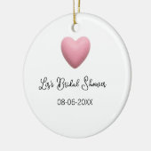 Pink heart pastel retro bridal shower date boho te keramik ornament (Links)