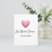 Pink heart pastel retro bridal shower date boho te postkarte (Stehend Vorderseite)