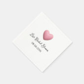 Pink heart pastel retro bridal shower date boho te serviette (Ecke)