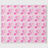Pink Heart Pattern Cute Romantic  Geschenkpapier (Flach)