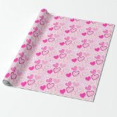 Pink Heart Pattern Cute Romantic  Geschenkpapier (Ungerollt)