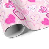 Pink Heart Pattern Cute Romantic  Geschenkpapier (Rolleneckpunkt)